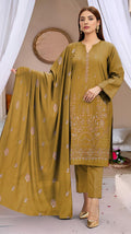 Fine Dhanak Full Hevay Emb Shirt Dyed Dhanak Full Emb Dupatta Plain Dyed Trouser