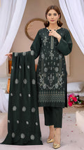 Fine Dhanak Full Hevay Emb Shirt Dyed Dhanak Full Emb Dupatta Plain Dyed Trouser