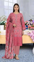 Digital printed Viscous Emb Shirt Digital Bamber Dupatta Plain Dyed Trouser